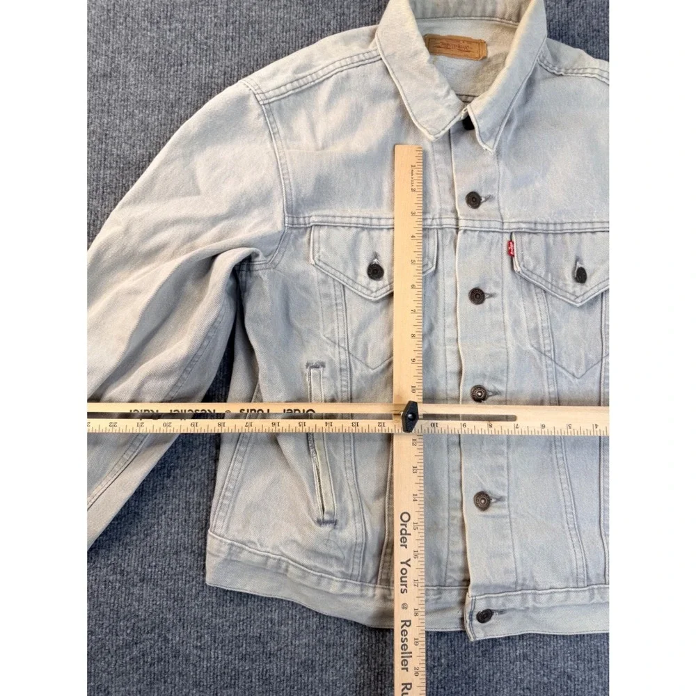 Vintage Levis 70506 0257 Denim Trucker Jacket 40 Grey Blue USA Made Workwear Men